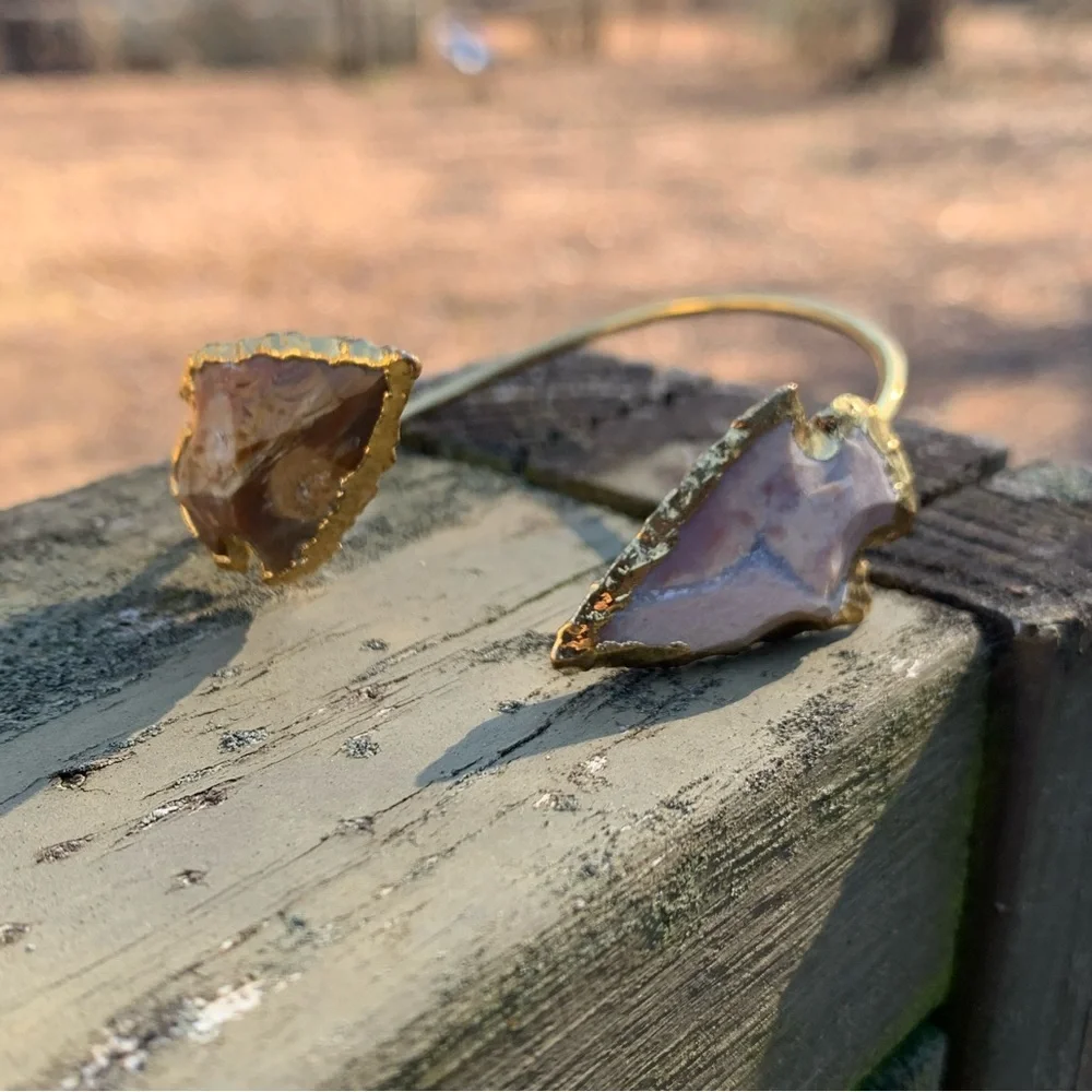 Double Arrow Head Bangle Cuff Bracelet - Picture 3 of 13
